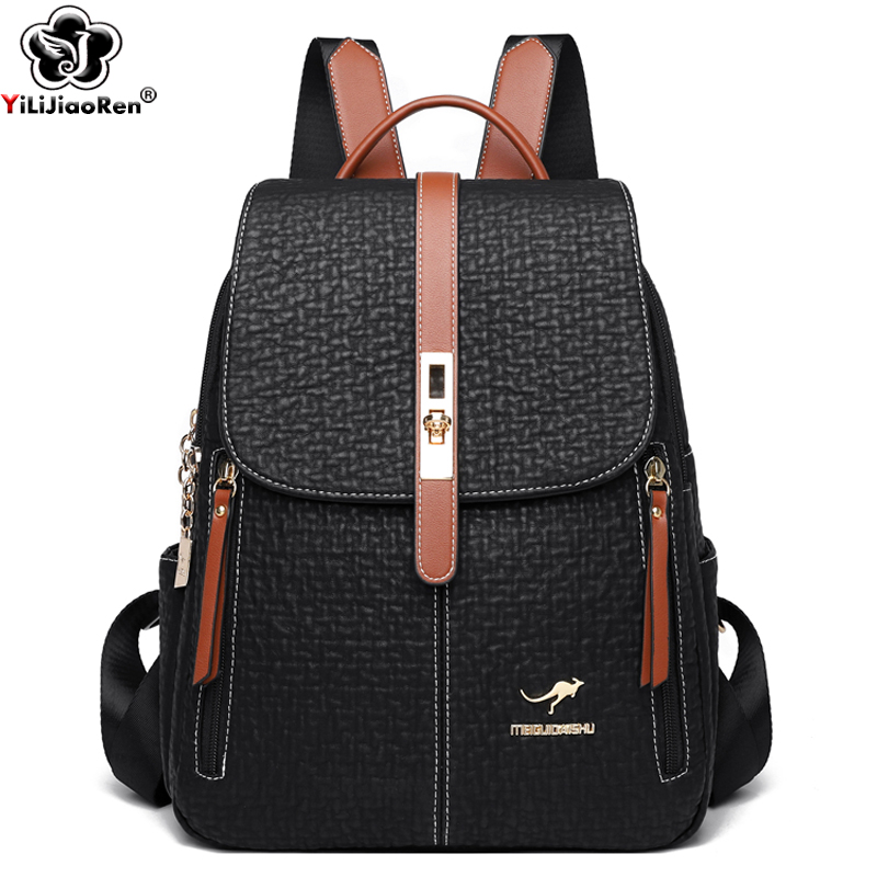 Women Bags White - แฟชั่นกระเป๋าเป้สะพายหลังหญิงคุณภาพสูงหนังกระเป๋าเป้สะพายหลังผู้หญิง Rucksacks กระเป๋าโรงเรียนขนาดใหญ่กระเป๋าเดินทางสุภาพสตรี Mochilas
