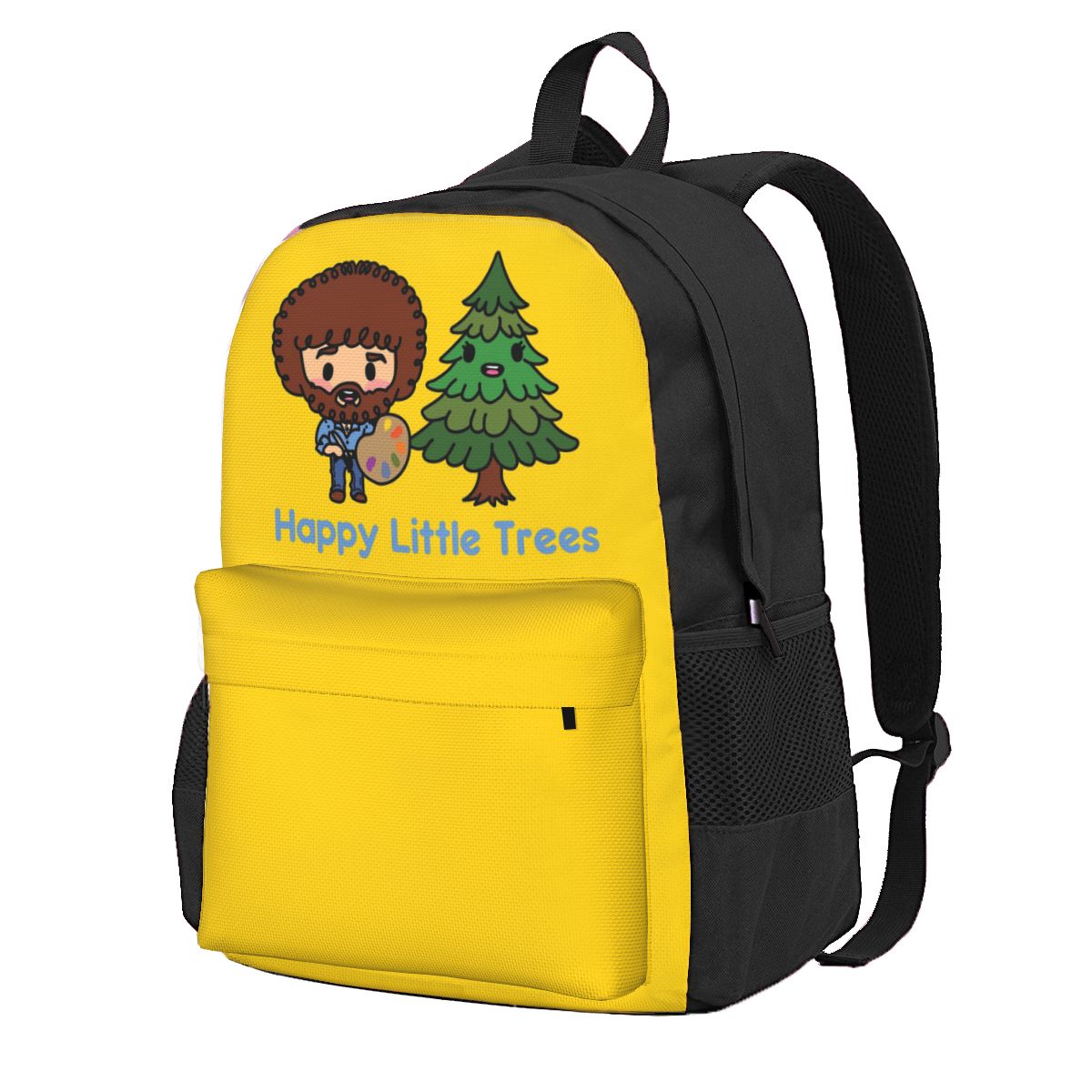 Women Bags Ross - HAPPY LITTLE TREES (BOB ROSS) กระเป๋าเป้สะพายหลังนักเรียน