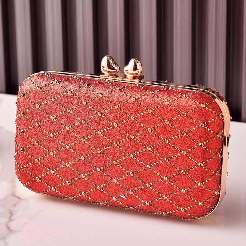 กระเป๋าคลัทช์สีชมพูสดใส ประดับ - Evening Bag Beaded บทวิจารณ์และราคา