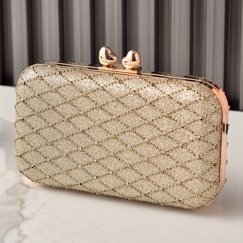 กระเป๋าคลัทช์สีชมพูสดใส ประดับ - Evening Bag Beaded บทวิจารณ์และราคา