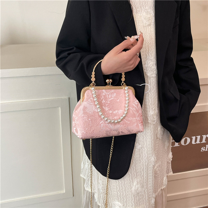 วินเทจคลาสสิกลูกไม้กระเป๋ามุกเ - Evening Bag Beaded บทวิจารณ์และราคา