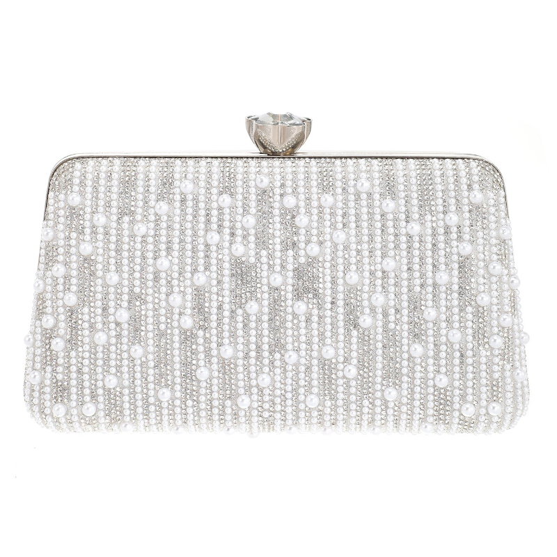 กระเป๋าถือสำหรับงานเลี้ยงสีเงิ - Evening Bag Beaded บทวิจารณ์และราคา