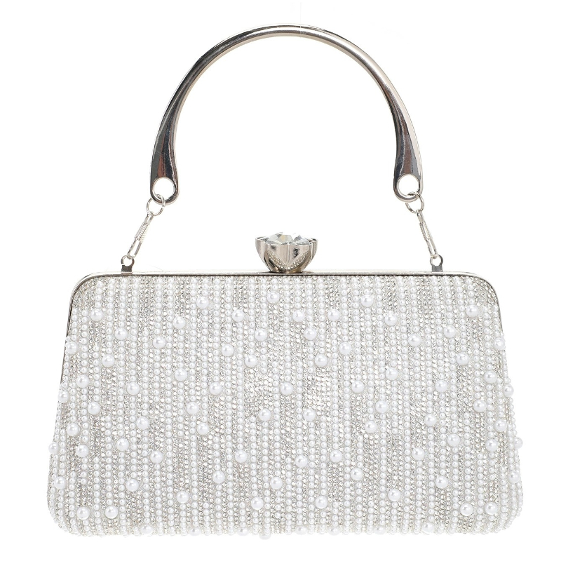 กระเป๋าถือสำหรับงานเลี้ยงสีเงิ - Evening Bag Beaded บทวิจารณ์และราคา