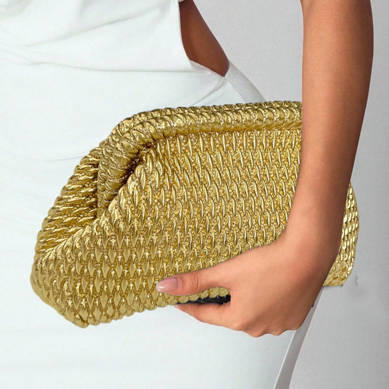 กระเป๋าคลัทช์งานทอมือสุดหรูประ - Women Bags Gold บทวิจารณ์และราคา