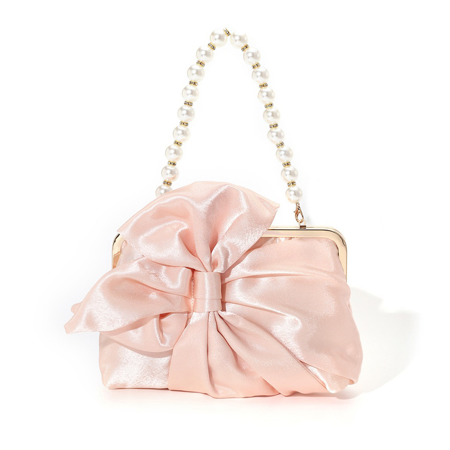 ผ้าซาตินสีขาว Big Bow กระเป๋าค - Evening Bag Beaded บทวิจารณ์และราคา