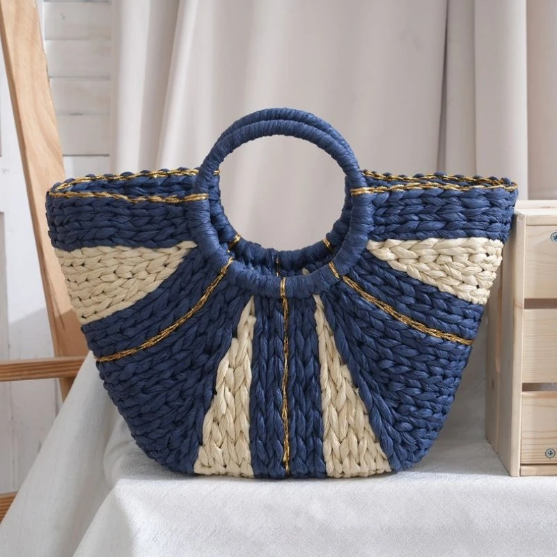 กระเป๋าชายหาดสานจากฟางความจุขน - Women Bags Gold บทวิจารณ์และราคา