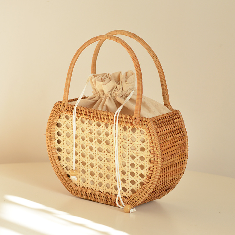 Casual Hollow ตะกร้าหวายกระเป๋ - Basket Bag Wicker บทวิจารณ์และราคา