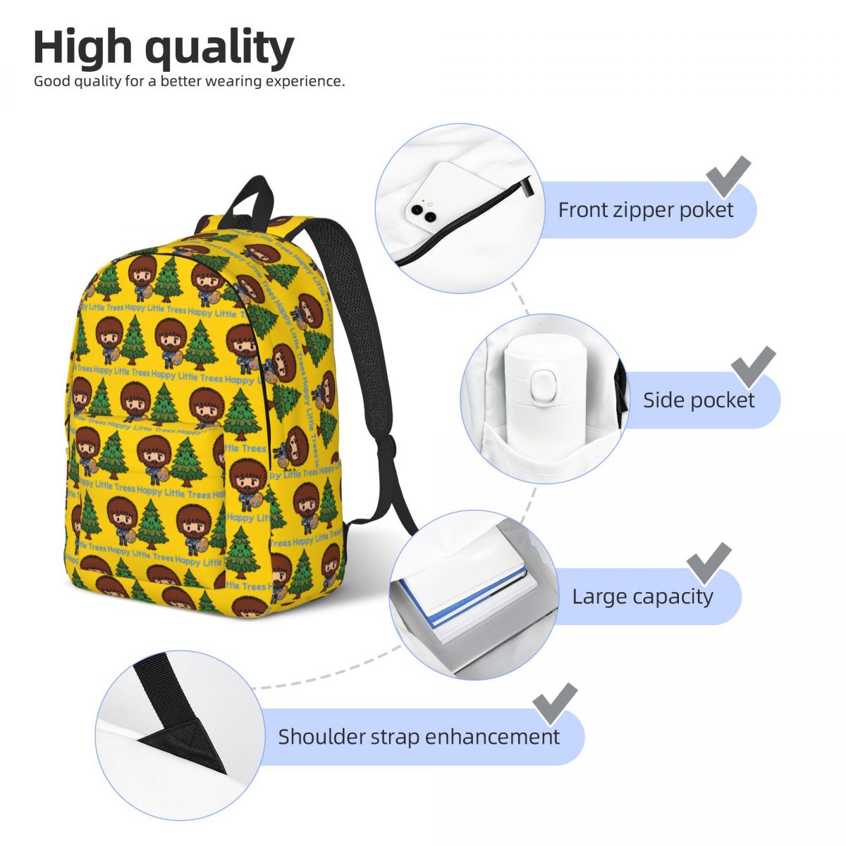 HAPPY LITTLE TREES (BOB ROSS)  - Women Bags Ross บทวิจารณ์และราคา