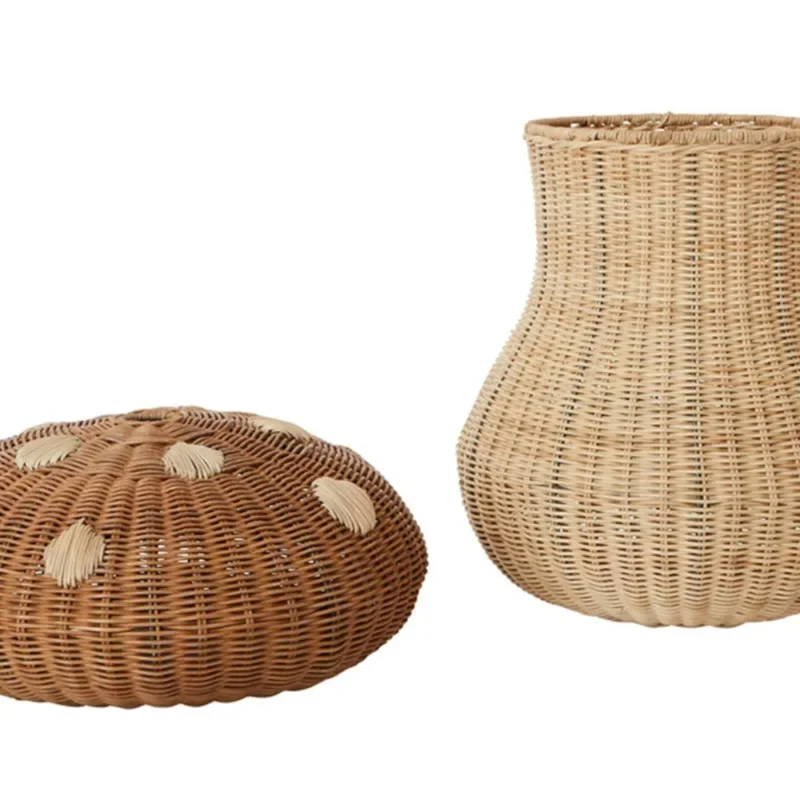 Nordic WIND หวายทอเห็ดรูปตะกร้ - Basket Bag Wicker บทวิจารณ์และราคา