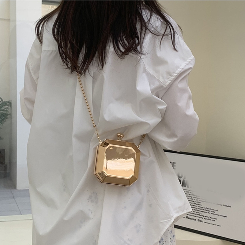 Mini Luxury Gold Party กระเป๋า - Women Bags Gold บทวิจารณ์และราคา