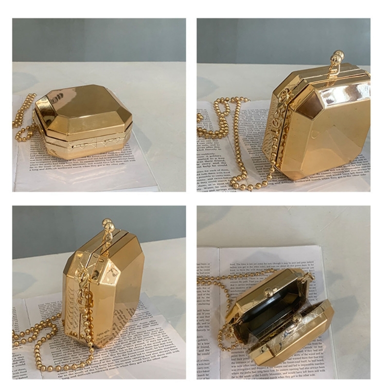 Mini Luxury Gold Party กระเป๋า - Women Bags Gold บทวิจารณ์และราคา