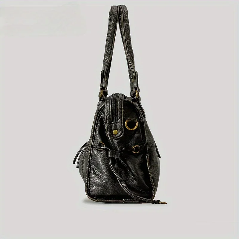 แฟชั่นของผู้หญิงวินเทจล้างหนัง - Women Bags Gold บทวิจารณ์และราคา