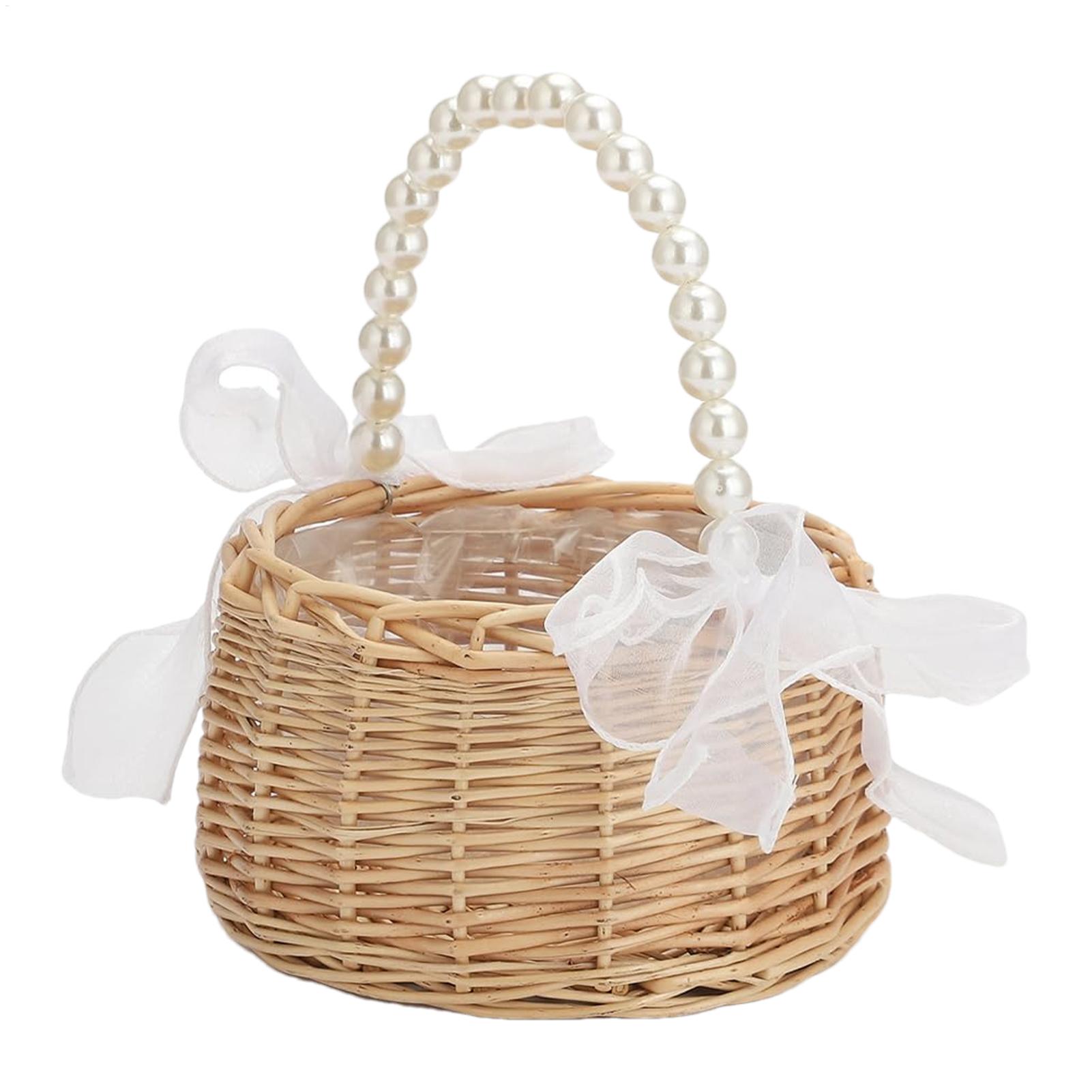 ตะกร้าหวายสานลายดอกไม้ 1 ใบ พร - Basket Bag Wicker บทวิจารณ์และราคา