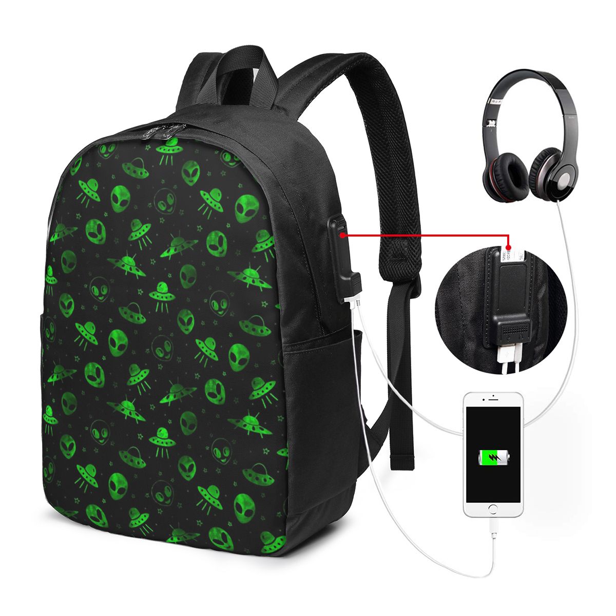 กระเป๋าเป้สะพายหลังลายเอเลี่ยน - Women Bags For Laptop บทวิจารณ์และราคา