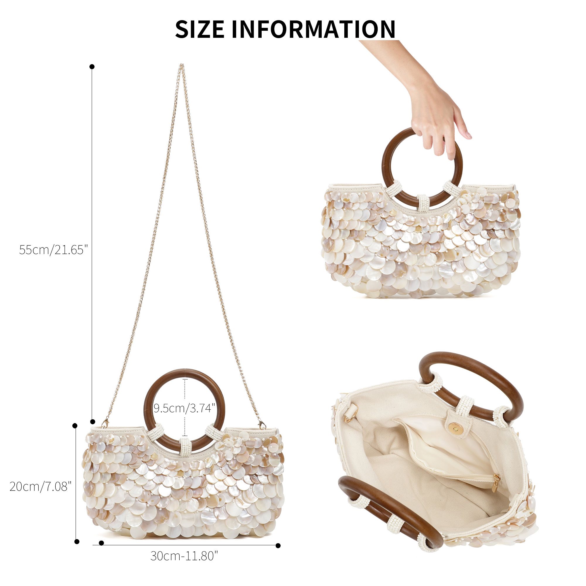 กระเป๋าคลัทช์ประดับเปลือกหอยสำ - Evening Bag Beaded บทวิจารณ์และราคา