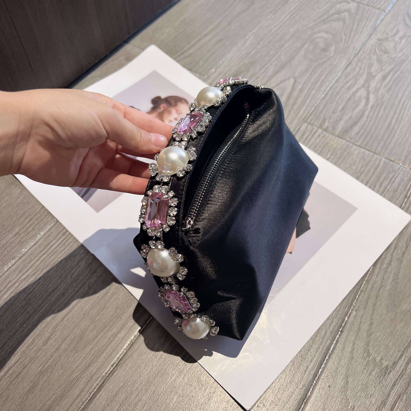 กระเป๋าถือผู้หญิงประดับมุกแฟชั - Evening Bag Beaded บทวิจารณ์และราคา