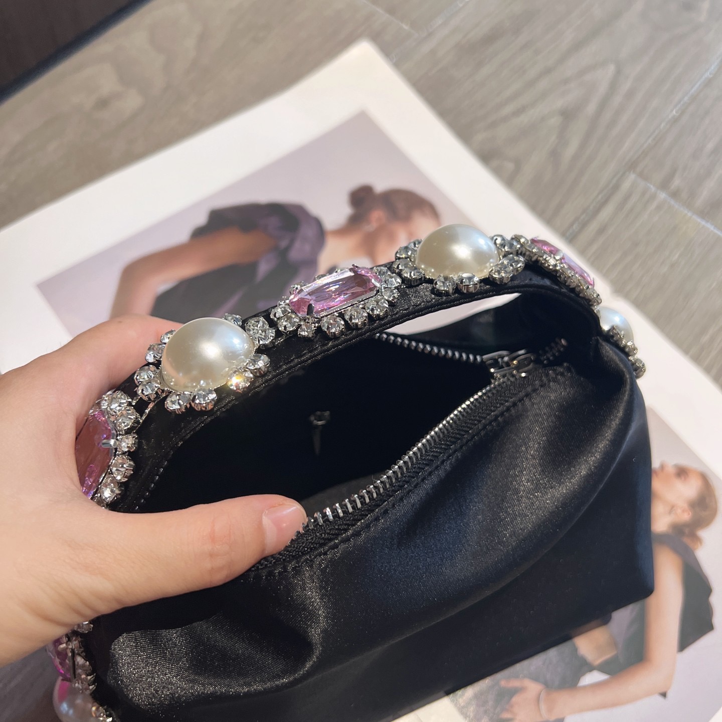 กระเป๋าถือผู้หญิงประดับมุกแฟชั - Evening Bag Beaded บทวิจารณ์และราคา