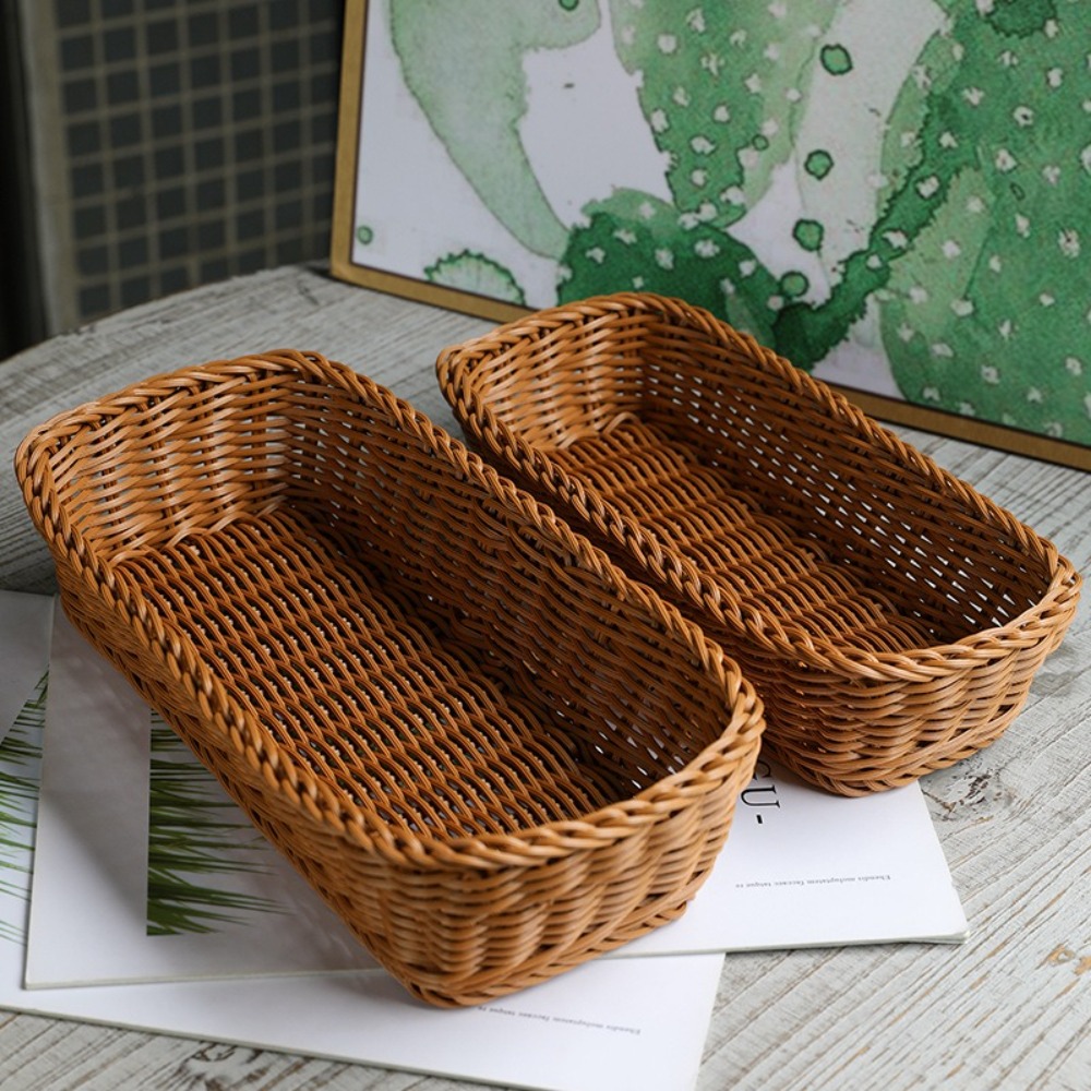 หวายเทียมตะกร้าเก็บFauxหวายถาด - Basket Bag Wicker บทวิจารณ์และราคา